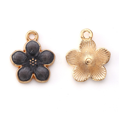 Light Gold Plated Alloy Enamel Pendants X-ENAM-R136-17D-1