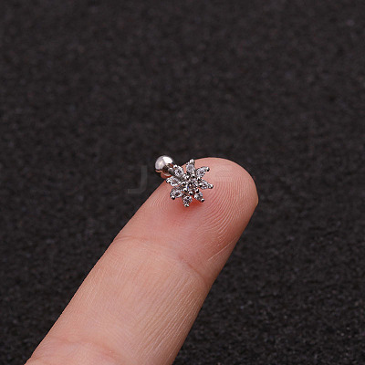 Brass Micro Pave Clear Cubic Zirconia Cartilage Earrings for Women WG50079-14-1