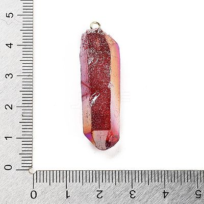 Electroplated Natural Quartz Pendants G-P315-B01-07G-1