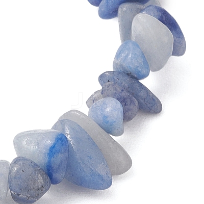 Dyed & Heated Natural Blue Aventurine Chip Beaded Stretch Bracelets for Men Women BJEW-JB12089-02-1
