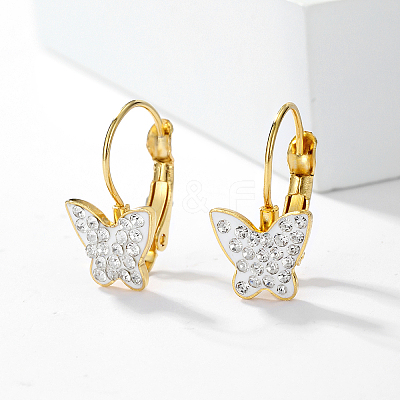 Elegant Butterfly 201 Stainless Steel Hoop Earrings GI3123-1