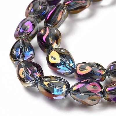 Transparent Electroplate Glass Beads Strands GLAA-C025-02N-1