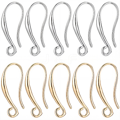 40Pcs 2 Colors Brass Earring Hooks KK-BBC0021-72-1