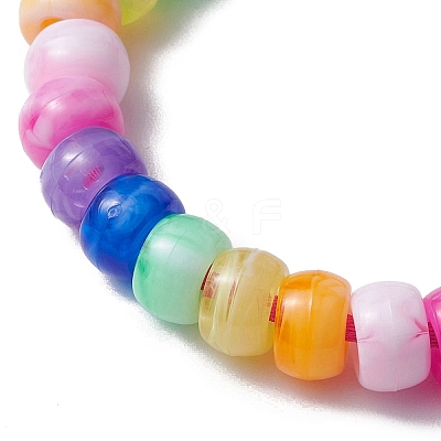 7-Color Rondelle Acrylic Braided Beaded Bracelets BJEW-JB10223-01-1