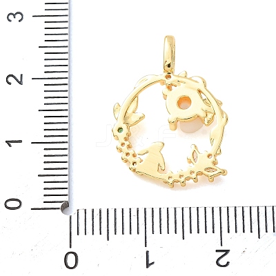 Brass Micro Pave Green Cubic Zirconia Pendants CU-CBA2C2D-05G-1