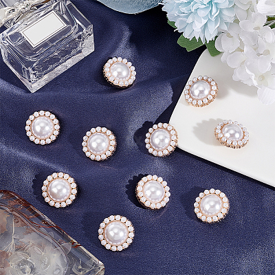 Plastic Imitation Pearl Shank Buttons FIND-NB0003-71KCG-1