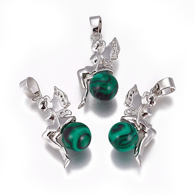 Synthetic Malachite Pendants G-L512-E02-1