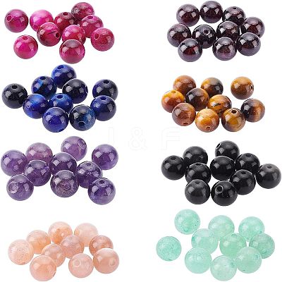 80Pcs 8 Style Natural Mixed Gemstone Beads G-NB0002-98-1