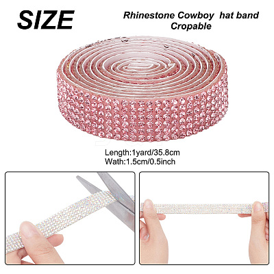 4Pcs 4 Colors Self Adhesive Resin Rhinestone Tape DIY-GO0001-03-1