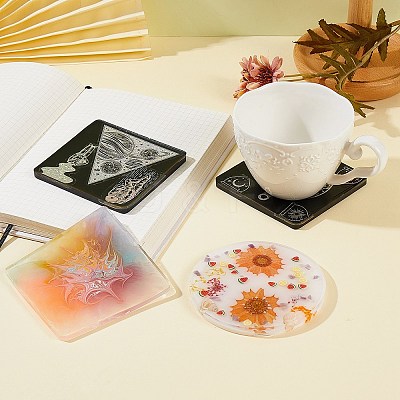 10Pcs 2 Style Coaster Silicone Molds DIY-SZ0002-73-1