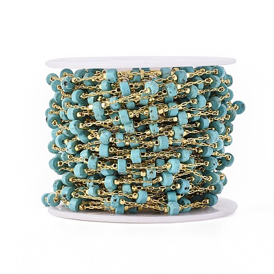 Handmade Synthetic Turquoise Beaded Chains CHC-E019-02A-1