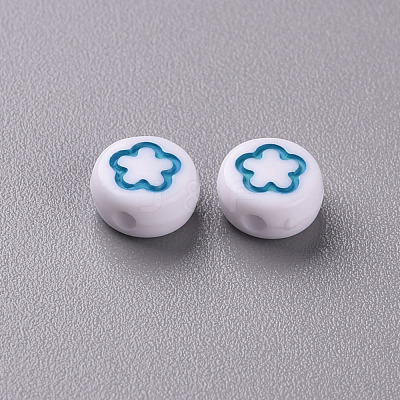 White Opaque Acrylic Beads MACR-N008-41B-1