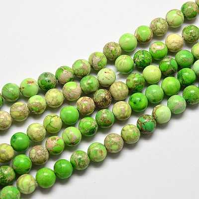 Natural Imperial Jasper Beads Strands G-I122-8mm-01-1