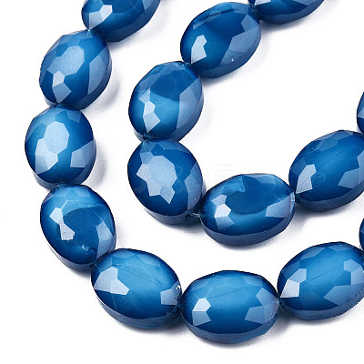 Opaque Solid Color Glass Beads Strands X-GLAA-N032-02C-1
