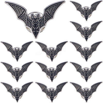 12Pcs Bat Enamel Pins JEWB-FH0002-63-1
