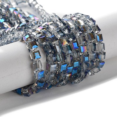 Electroplate Glass Bead Strands X-EGLA-R064-4mm-05-1