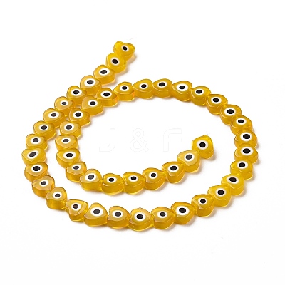 Handmade Evil Eye Lampwork Beads Strands LAMP-F023-B11-1
