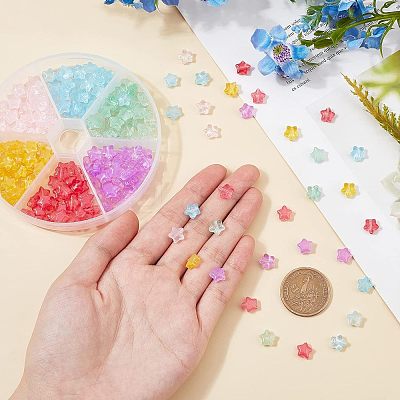 Transparent Spray Painted Glass Beads GLAA-FH0001-18-1