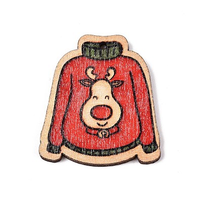 Printed Poplar Wood Pendants FIND-N005-74W-02-1
