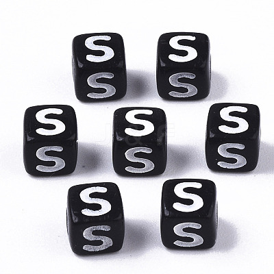 Opaque Acrylic Beads X-SACR-N002-01S-1