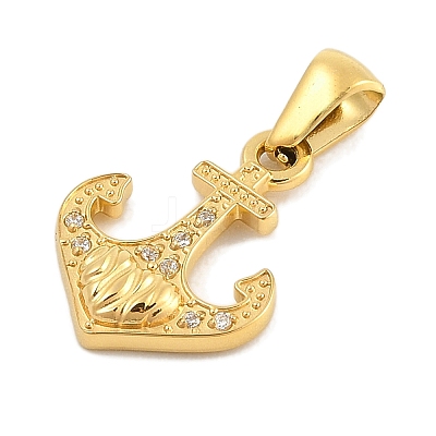 Ion Plating(IP) 304 Stainless Steel Micro Pave Cubic Zirconia Pendants STAS-D112-03G-05-1