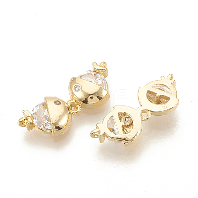 Brass Cubic Zirconia Links KK-N186-79-1