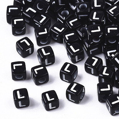 Opaque Acrylic Beads X-SACR-N002-01L-1