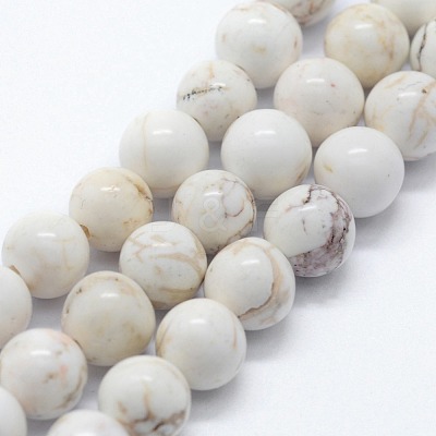 Natural Magnesite Beads Strands G-I199-27-6mm-1