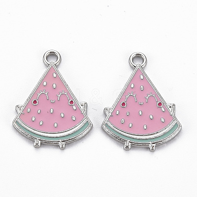 Rack Plating Alloy Enamel Pendants ENAM-N053-30-RS-1