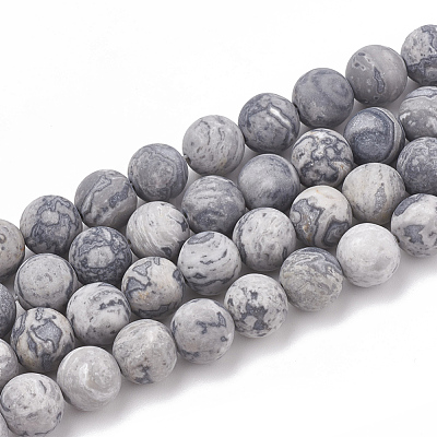 Natural Map Stone/Picasso Stone/Picasso Jasper Beads Strands G-T106-221-1