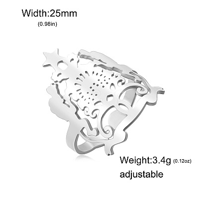 304 Stainless Steel Cuff Open Rings WG7AA3E-01-1