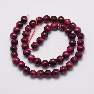 Natural Tiger Eye Bead Strands G-P230-08-C-6mm-1