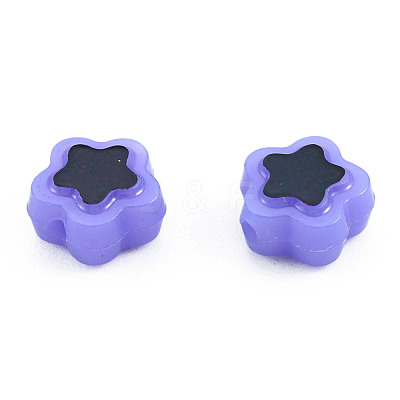 Plating Opaque Acrylic Beads OACR-N136-01G-1