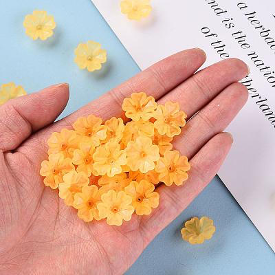 Transparent Frosted Acrylic Bead Caps MACR-S371-04A-724-1
