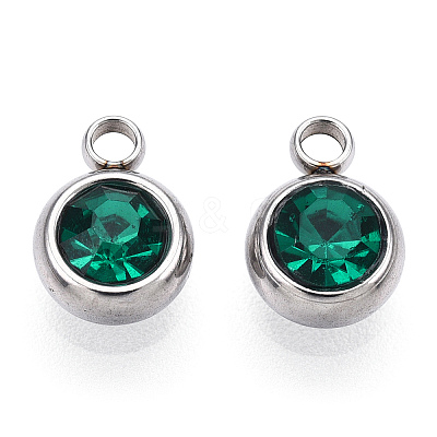 201 Stainless Steel Rhinestone Charms X-STAS-S068-03-1