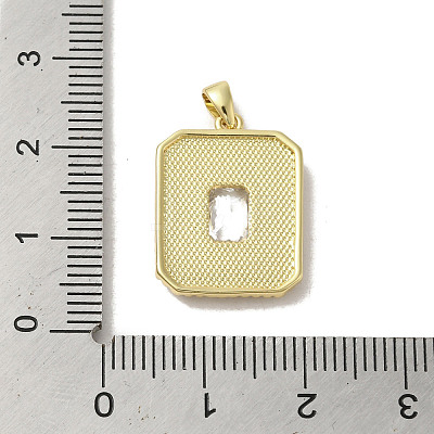 Brass Micro Pave Clear Cubic Zirconia Pendants KK-I708-02D-G-1