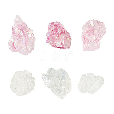 10Pcs 2 Colors Electroplated Natural Druzy Agate Beads G-TA0003-03-1