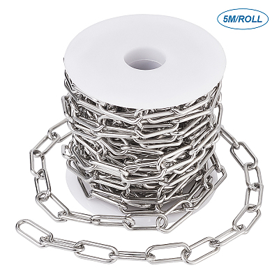 304 Stainless Steel Paperclip Chains YS-TAC0003-02P-1