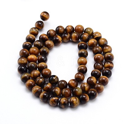 Natural Tiger Eye Beads Strands G-J303-11-10mm-1
