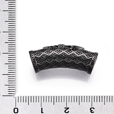 Brass Micro Pave Cubic Zirconia Tube Beads ZIRC-T004-60B-1