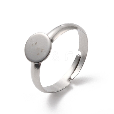 Non-Tarnish 304 Stainless Steel Pad Ring Settings STAS-K278-11B-P-1