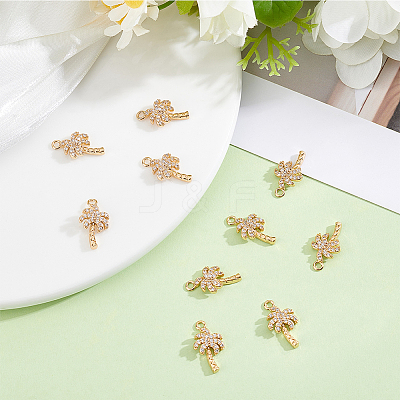 10Pcs Brass Micro Pave Cubic Zirconia Pendants KK-BBC0028-15-1
