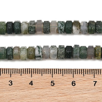 Natural Moss Agate Beads Strands G-G317-A26-3X6MM-1