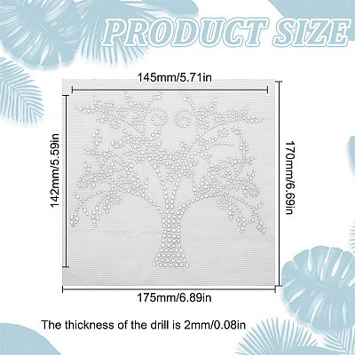 Tree of Life Glass Hotfix Rhinestone DIY-WH0419-59-1