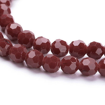 Faceted Glass Round Beads Strands X-EGLA-J042-6mm-24-1