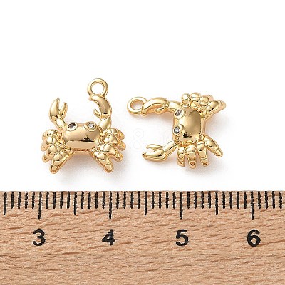 Ocean Theme Brass Micro Pave Clear Cubic Zirconia Pendants KK-L266-02I-G-1