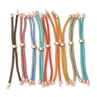 Adjustable Nylon Cord Slider Bracelet Making MAK-F026-A-RG-1