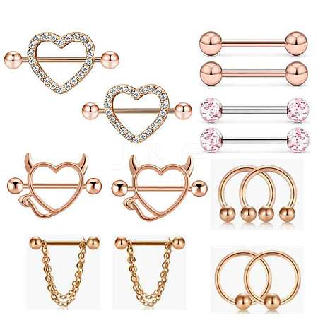 304 Stainless Steel Nipple Rings Sets WG90D56-03-1