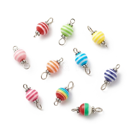 Stripe Resin Connector Charms PALLOY-JF01797-01-1