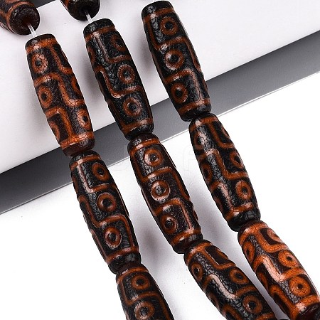 Tibetan Style Natural Agate dZi Beads Strands G-Q606-42G-02-1